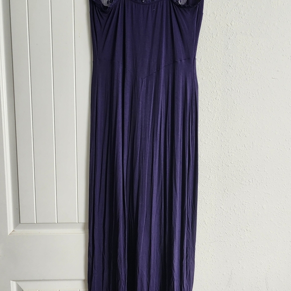 Savage X Fenty Navy Blue Lace Maxi Size Large - Picture 3 of 6